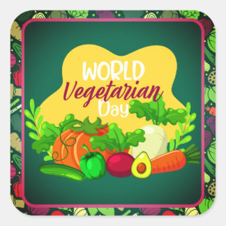 World Vegetarian Day Square Sticker
