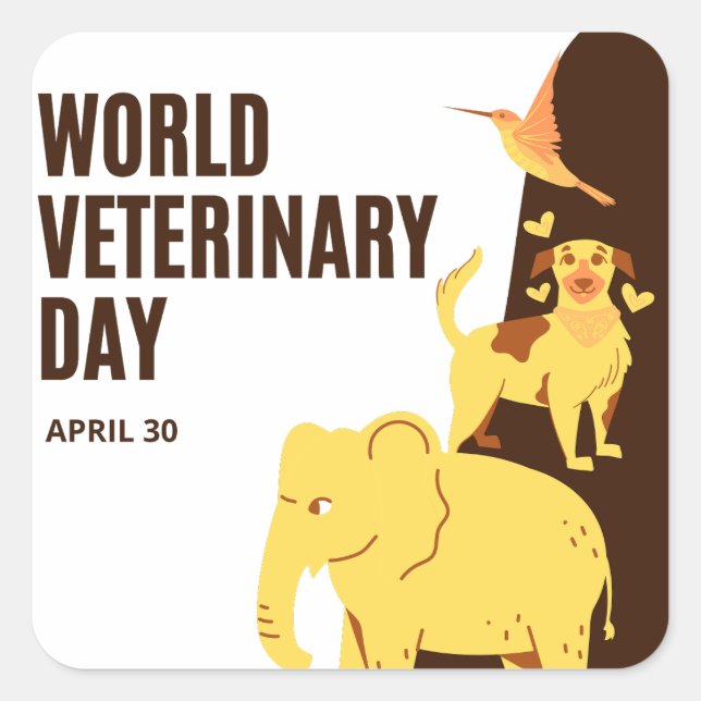 World Veterinary Day Square Sticker (Front)