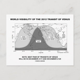 World Visibility Of The 2012 Transit Of Venus Postcard