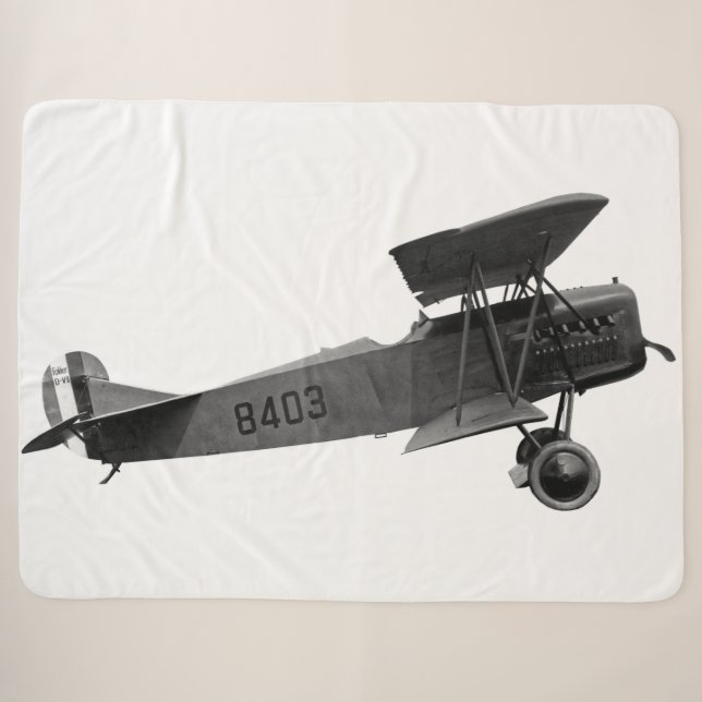 WORLD WAR 1 FORKKER BI-PLANE SHERPA BLANKET (Front (Horizontal))