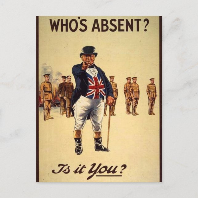 World War 1 John Bull Postcard (Front)