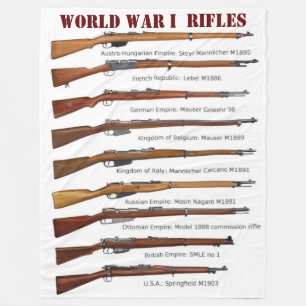 WORLD WAR 1 RIFLES FLEECE BLANKET