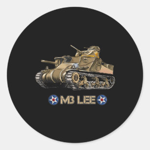 World War 2 American Medium Tank M3 Lee  Classic Round Sticker