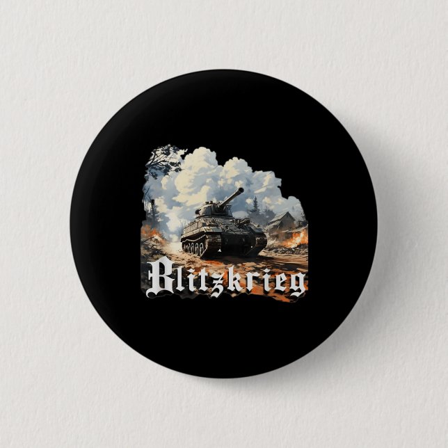 World War 2 Blitzkrieg  Inch Round Button (Front)