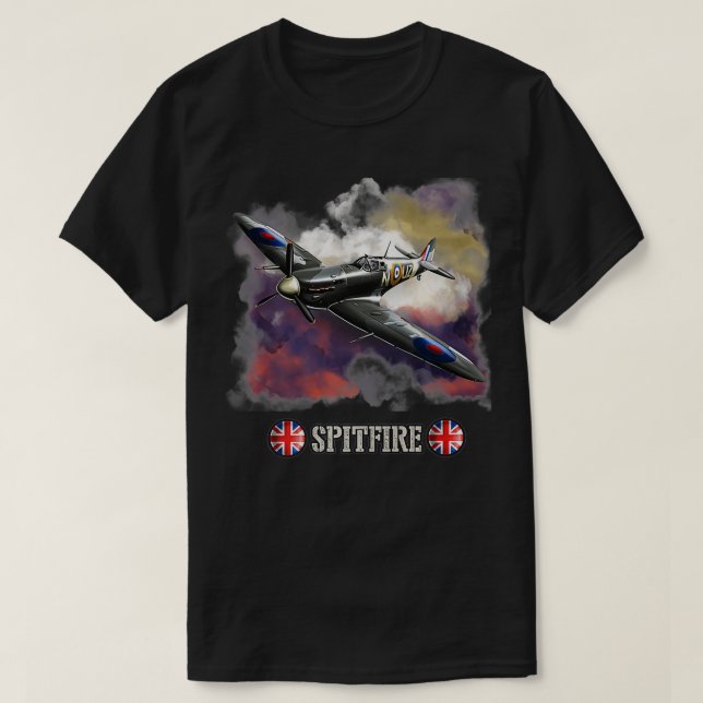 World War 2 British Aircraft Supermarine Spitfire  T-Shirt (Design Front)