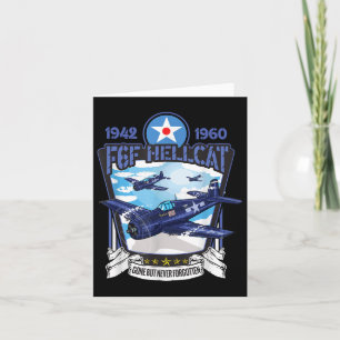 World War 2 F6f Hellcat Fighter Airplane  Card