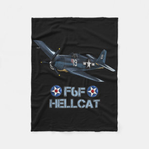 World War 2 F6f Hellcat Fighter Airplane  Fleece Blanket