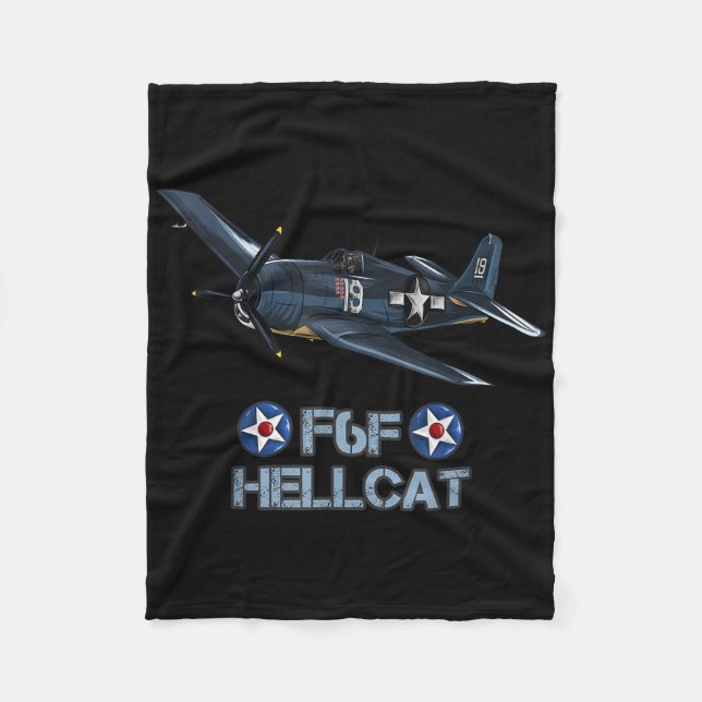 World War 2 F6f Hellcat Fighter Airplane  Fleece Blanket (Front)