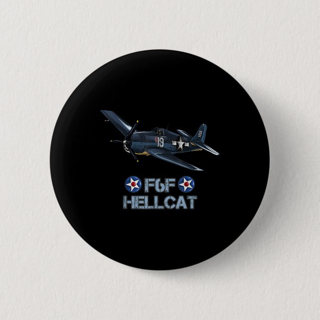 World War 2 F6f Hellcat Fighter Airplane  Inch Round Button (Front)