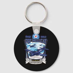 World War 2 F6f Hellcat Fighter Airplane Keychain