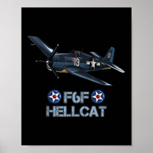 World War 2 F6f Hellcat Fighter Airplane  Poster