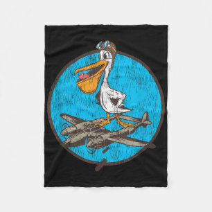World War 2 Fighter Pilot Patch For Wwii P-38 Vete Fleece Blanket