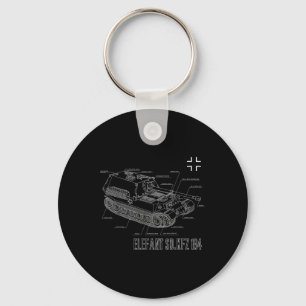 World War 2 German Anti Tank Destroyer Elefant Blu Keychain