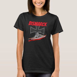 World War 2 German Bismarck Ship Model Ww2 Battles T-Shirt