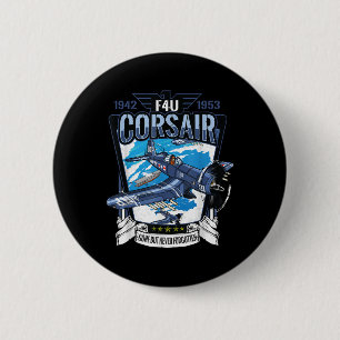 World War 2 Military Fighter Aircraft Wwii F4u Cor Inch Round Button