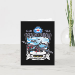 World War 2 P61 Black Widow Fighter Airplane Card