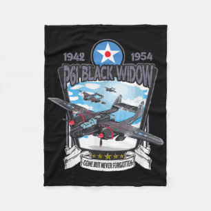 World War 2 P61 Black Widow Fighter Airplane  Fleece Blanket