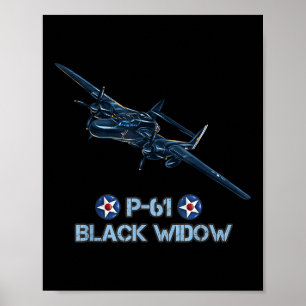 World War 2 P61 Black Widow Fighter Airplane Poster