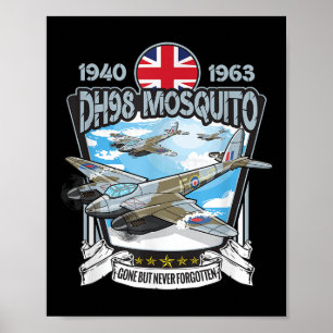 World War 2 United Kingdom Dh.98 Mosquito Airplane Poster