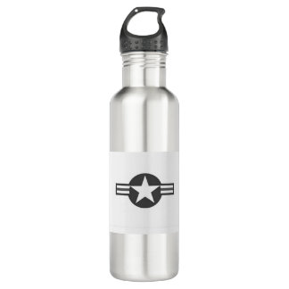 World War 2 USAF Aircraft Insignia Banner 710 Ml Water Bottle