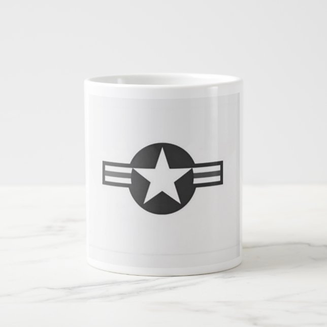 World War 2 USAF Aircraft Insignia Banner Large Coffee Mug (Front)