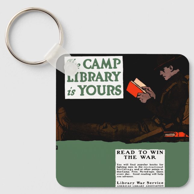 World War I Camp Library 1917 Military  Keychain (Front)