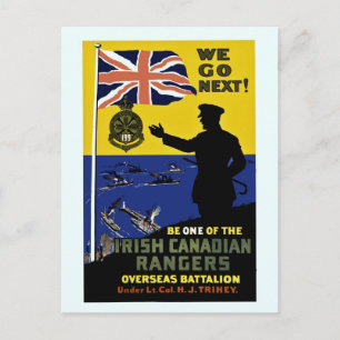 World war I: We go next, Irish Canadian Rangers Postcard
