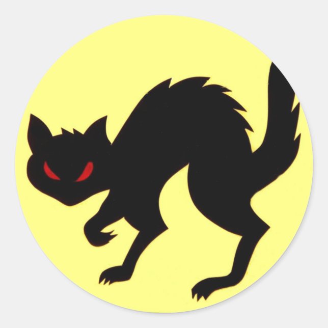 World War II AirCraft Black Cat Sticker Art (Front)