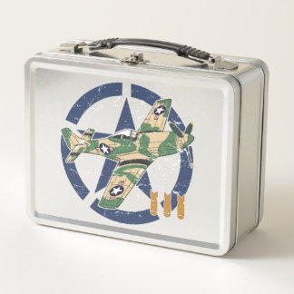 WORLD WAR II AIRCRAFT METAL LUNCH BOX
