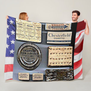 WORLD WAR II C-RATIONS FLEECE BLANKET