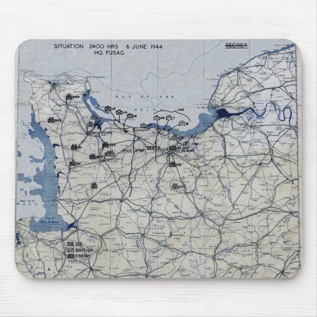 World War II D-Day Map June 6, 1944 Mouse Pad (Front)