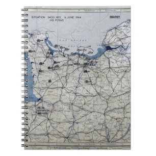 World War II D-Day Map June 6, 1944 Notebook