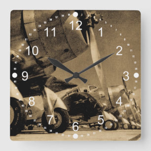 World War II Douglas SBD Dauntless Bomber Planes Square Wall Clock