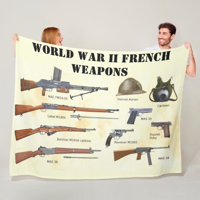 WORLD WAR II FRENCH WEAPONS FLEECE BLANKET (In Situ)
