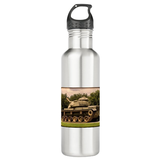 World War II M60 Army Tank 710 Ml Water Bottle (Front)