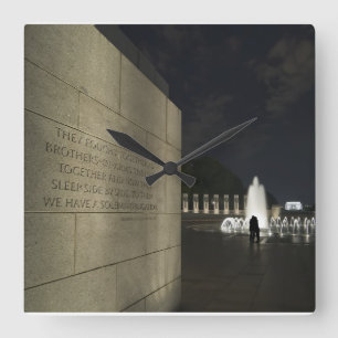 World War II Memorial Square Wall Clock