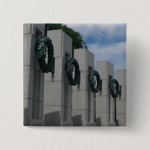 World War II Memorial Wreaths I 2 Inch Square Button