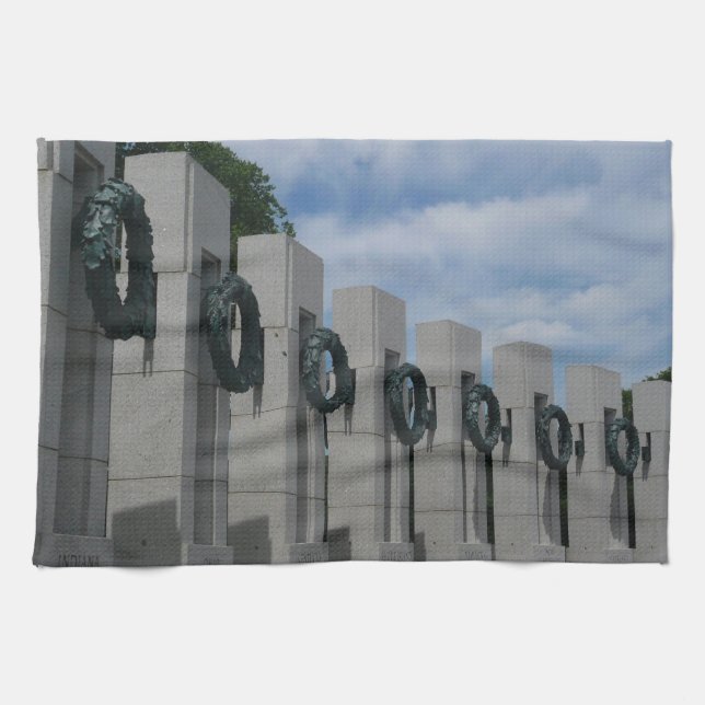 World War II Memorial Wreaths I Kitchen Towel (Horizontal)