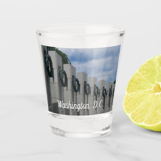World War II Memorial Wreaths I Shot Glass (Front)