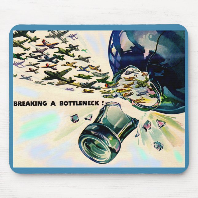 World War II military aviation breaking bottleneck Mouse Pad (Front)