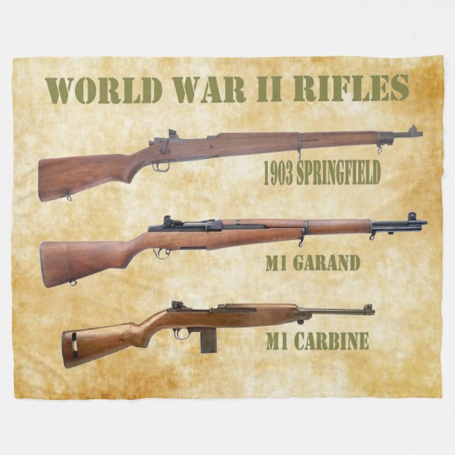 WORLD WAR II RIFLES FLEECE BLANKET (Front (Horizontal))