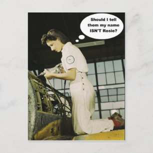 World War II Rosie Factory Worker Design Postcard