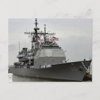 World War II    US warship in Anzio Postcard