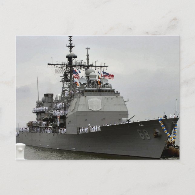 World War II    US warship in Anzio Postcard (Front)