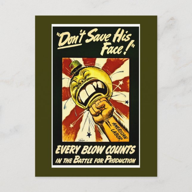 World War II - Vintage - American Labour Postcard (Front)