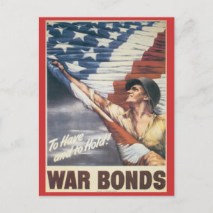 World War Postcards, War Bonds Poster Postcard