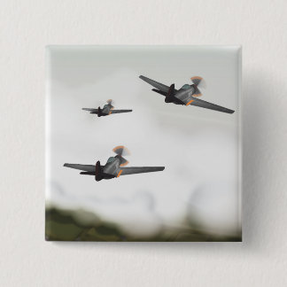 World War Two Aeroplanes 2 Inch Square Button