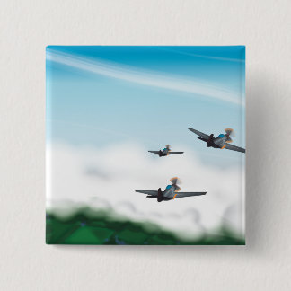 World War Two Aeroplanes 2 Inch Square Button