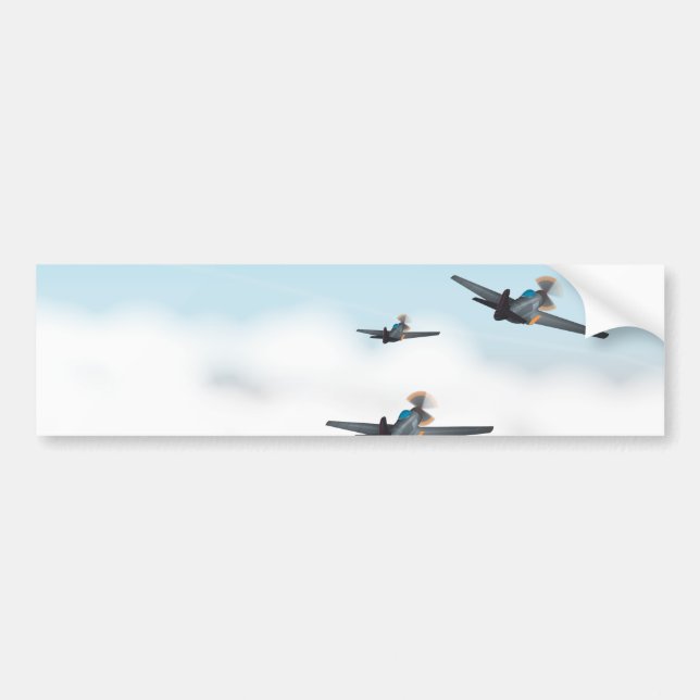 World War Two Aeroplanes Bumper Sticker (Front)