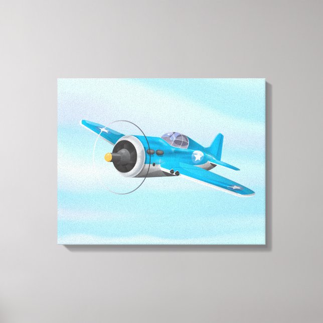 World War Two Fighter Aircraft Canvas Print (Front)